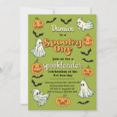 ワン不気味幽霊ハロウィーン秋第1誕生日 招待状 (正面)