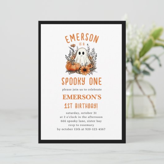ワン不気味幽霊ハロウィーン誕生日パーティー 招待状 (スタンド正面)