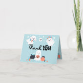 ワン不気味幽霊ボーイ1歳パーティー サンキューカード (正面)