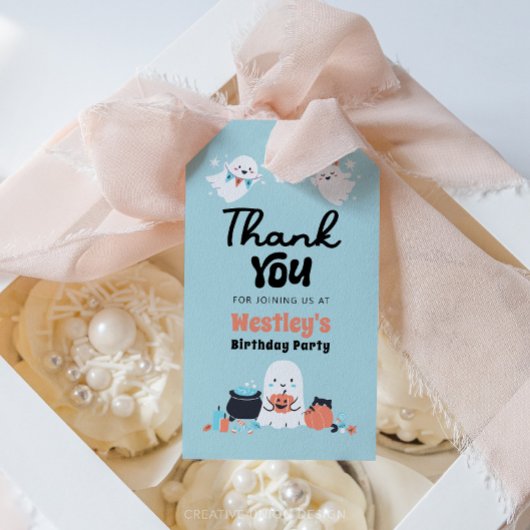 ワン不気味幽霊ボーイ1stバースデーパーティーフェイスラベル 名刺