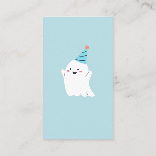 ワン不気味幽霊ボーイ1stバースデーパーティーフェイスラベル 名刺 (裏面)