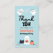 ワン不気味幽霊ボーイ1stバースデーパーティーフェイスラベル 名刺 (正面)