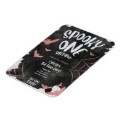 ワン不気味招待状ハロウィーン誕生日ピンクこうもり マグネット (左側)