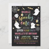 ワン不気味誕生日招待状 – ガール(Blk/Pastel) 招待状 (正面)