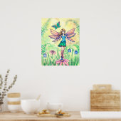 ワン春デイフラワーフェアリーアート ポスター (キッチン)