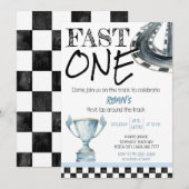 🏁 ワン歳誕生日 – エンジンをかけろ！ 招待状 (正面/裏面)