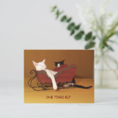 ワン疲れた小妖精や小人ユーモアのクリスマスポストカード シーズンポストカード (スタンド正面)