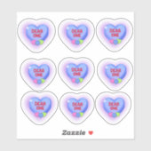 ワン親愛パープルハートバレンタインキャンディ シール (シート)