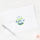 ワン誕生日のゴルフホールパーティー用ステッカー ラウンドシール (封筒)