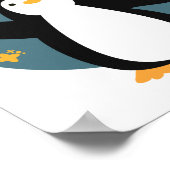 ワン遊かわいいおもしろいカワイペンギン ポスター (角)