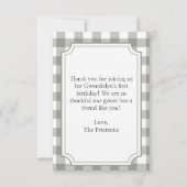 「ワン間抜けガチョウ」かわいいピクニックの誕生日パーティー サンキューカード (裏面)