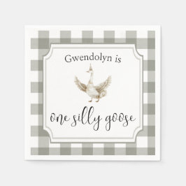 ワン間抜けグースかわいい子の誕生日パーティー スタンダードカクテルナプキン