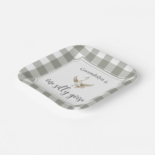 ワン間抜けグースかわいい子の誕生日パーティー ペーパープレート (傾斜あり)