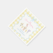 ワン間抜けグースイエローギンガム1日 スタンダードカクテルナプキン (角)