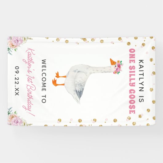 ワン間抜けグースガールズ1st誕生日パーティーへようこそ 横断幕 (横)