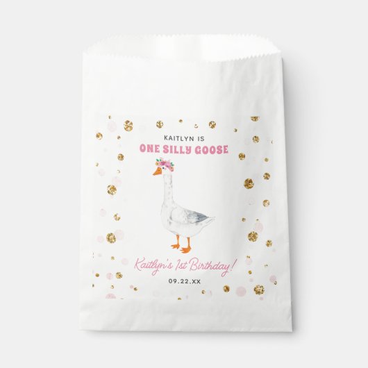 ワン間抜けグースガールズ1st誕生日パーティー フェイバーバッグ (正面)