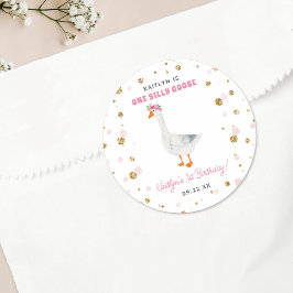 ワン間抜けグースガールズ1st誕生日パーティー ラウンドシール