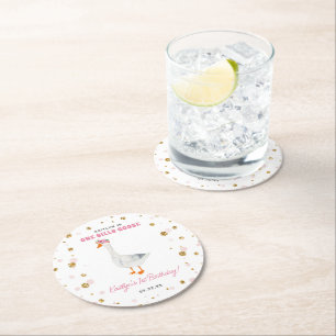 ワン間抜けグースガールズ1st誕生日パーティー ラウンドペーパーコースター