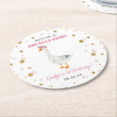 ワン間抜けグースガールズ1st誕生日パーティー ラウンドペーパーコースター (アングル)