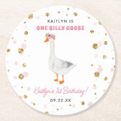 ワン間抜けグースガールズ1st誕生日パーティー ラウンドペーパーコースター (正面)