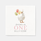 ワン間抜けグースガールピンク1歳 スタンダードカクテルナプキン (正面)