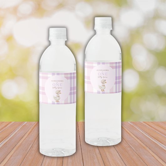 ワン間抜けグースガール1st誕生日パーティー ペットボトルラベル