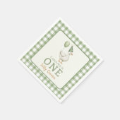 ワン間抜けグースギンガム1位の誕生日ナプキンス スタンダードカクテルナプキン (角)