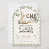 ワン間抜けグースグカスタマイズリーン1th誕生日アーチ 招待状 (正面)