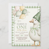ワン間抜けグースグリーンギンガム1日 招待状 (正面)