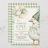 ワン間抜けグースグリーンギンガム1日 招待状 (正面/裏面)
