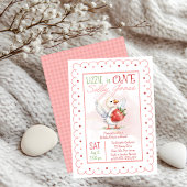 ワン間抜けグースストロベリーガール1st誕生日パーティー 招待状