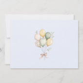 ワン間抜けグースパステル写真少年1歳の誕生日 招待状 (裏面)