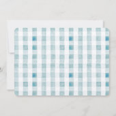 ワン間抜けグースブルーギンガムボーイ第1誕生日 招待状 (裏面)