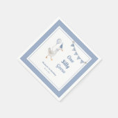 ワン間抜けグースブルーボーイ1歳の誕生日 スタンダードカクテルナプキン (角)