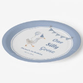 ワン間抜けグースブルーボーイ1歳の誕生日 ペーパープレート (アングル)