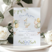 ワン間抜けグースブルーボーイ1歳の誕生日 招待状