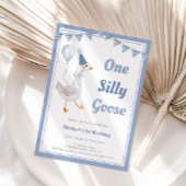 ワン間抜けグースブルーボーイ1歳の誕生日 招待状