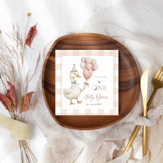 ワン間抜けグースベビー1日 スタンダードカクテルナプキン