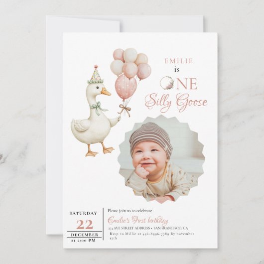 ワン間抜けグースベビー1日 招待状 (正面)