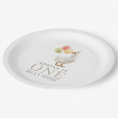 ワン間抜けグースベージュ1回目の誕生日 ペーパープレート (アングル)