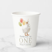 ワン間抜けグースベージュ1回目の誕生日 紙コップ (正面)