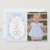 ワン間抜けグースボウフローラ1stバースデーフォト 招待状 (正面)