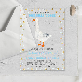 ワン間抜けグースボーイズ1回目の誕生日 アクリル招待状