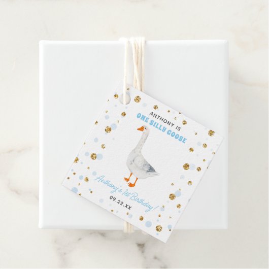 ワン間抜けグースボーイズ1歳の誕生日パーティー フェイバータグ (インサイチュ)