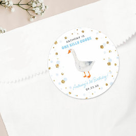 ワン間抜けグースボーイズ1歳の誕生日パーティー ラウンドシール