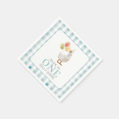 ワン間抜けグースボーイブルーギンガム1歳 スタンダードカクテルナプキン (角)