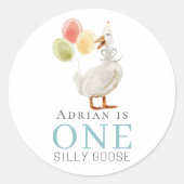 ワン間抜けグースボーイブルー1歳 ラウンドシール (正面)