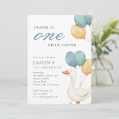 ワン間抜けグースボーイ1歳の誕生日パーティー 招待状 (スタンド正面)