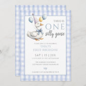 ワン間抜けグースボーイ1歳の誕生日パーティー 招待状 (正面/裏面)