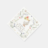 ワン間抜けグースワイルドフラワーフローラ1st誕生日 スタンダードカクテルナプキン (角)